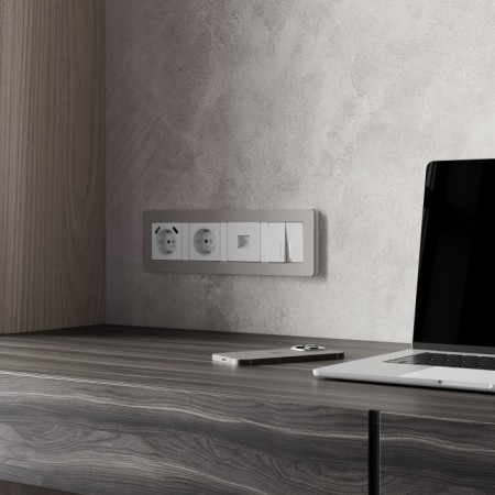 Рамка Split дымчатый/белый, soft-touch W0043067