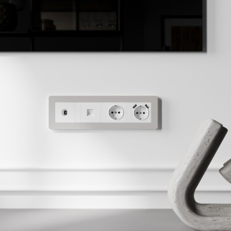 Рамка Split дымчатый/белый, soft-touch W0043067