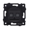 Розетка двойная Ethernet RJ45 Cat.6, черный матовый Kollinger REA-019BM для Aspekt, Eleganz, Reflex
