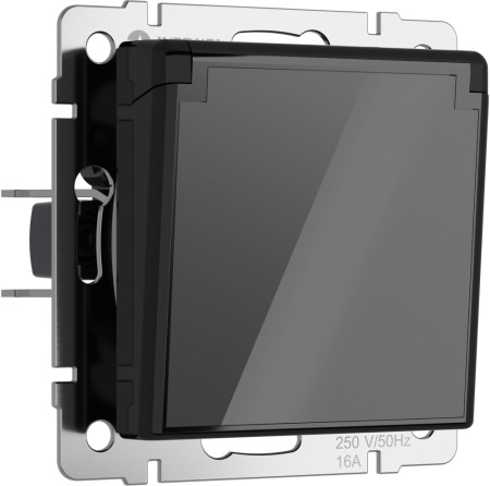 Розетка Встраиваемые механизмы черные акриловые W1171248